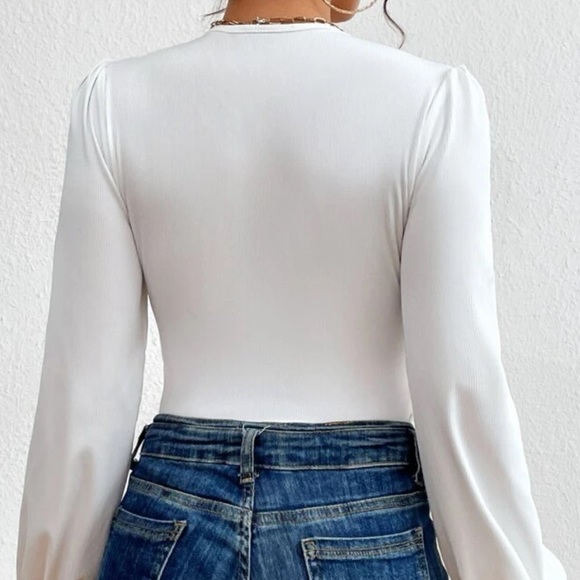 Gold Lace Accent Bodysuit - Picture 4 of 7